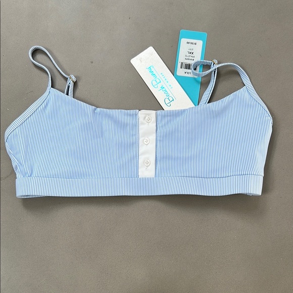 Beach Bunny Blue Striped Bikini top XXL
